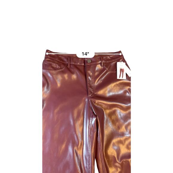 NWT Joie Burgundy Faux Leather Pant - Size 6 - Picture 5 of 14